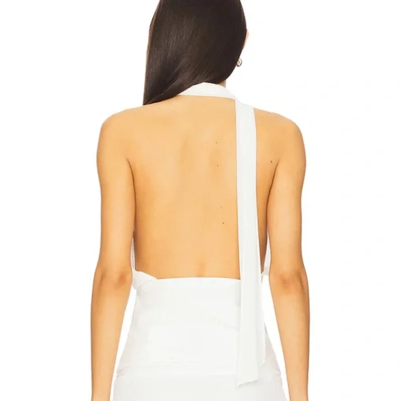 sachin and babi light blue dress RE ONA Halter Neck Mini Dress in White main image 1